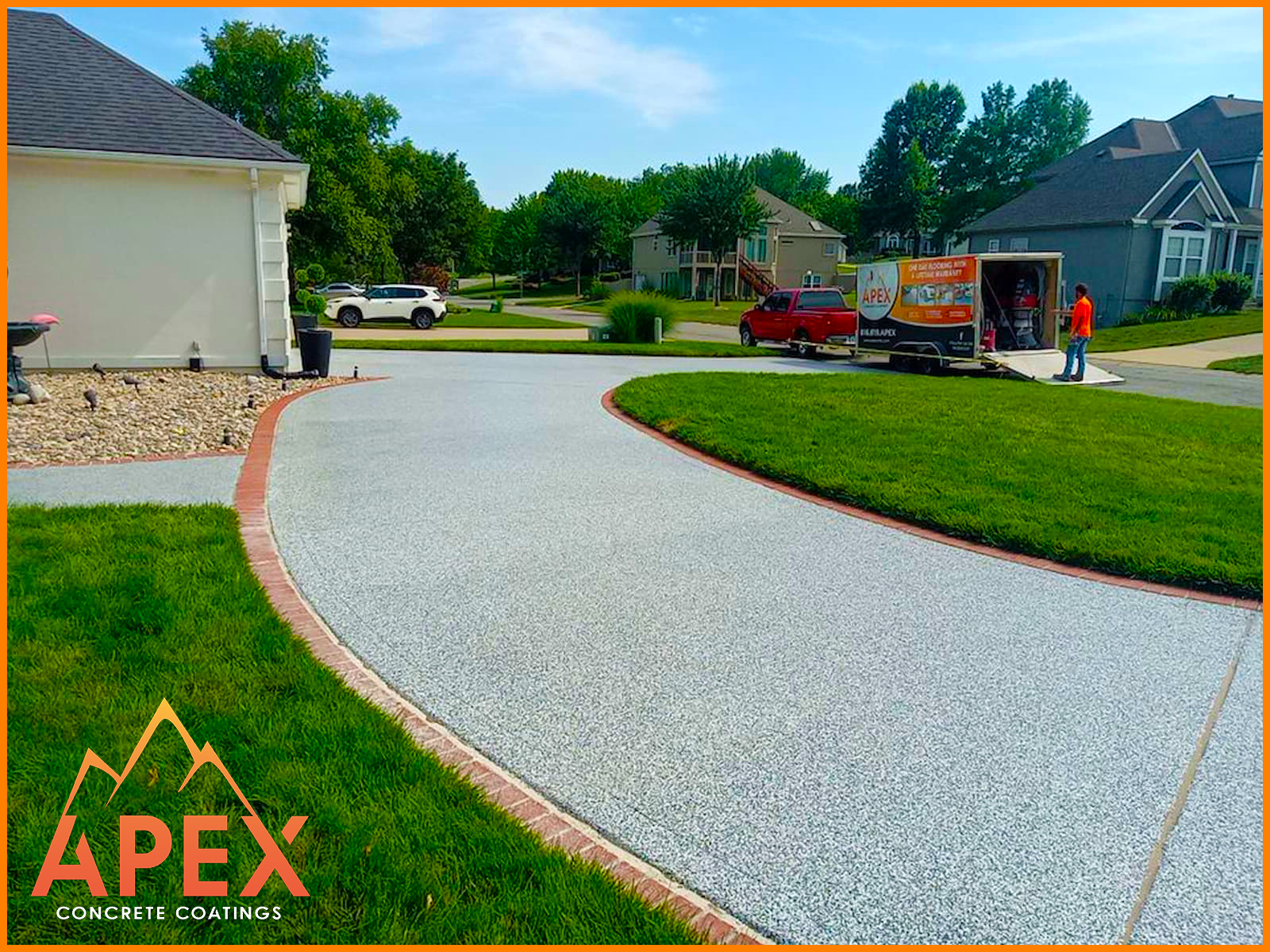 Front Driveway Coated with Polyurea