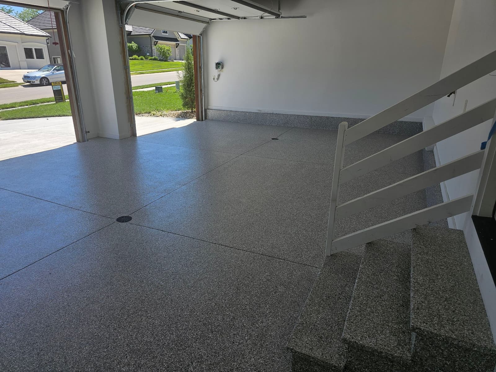 freshly coated garage floor